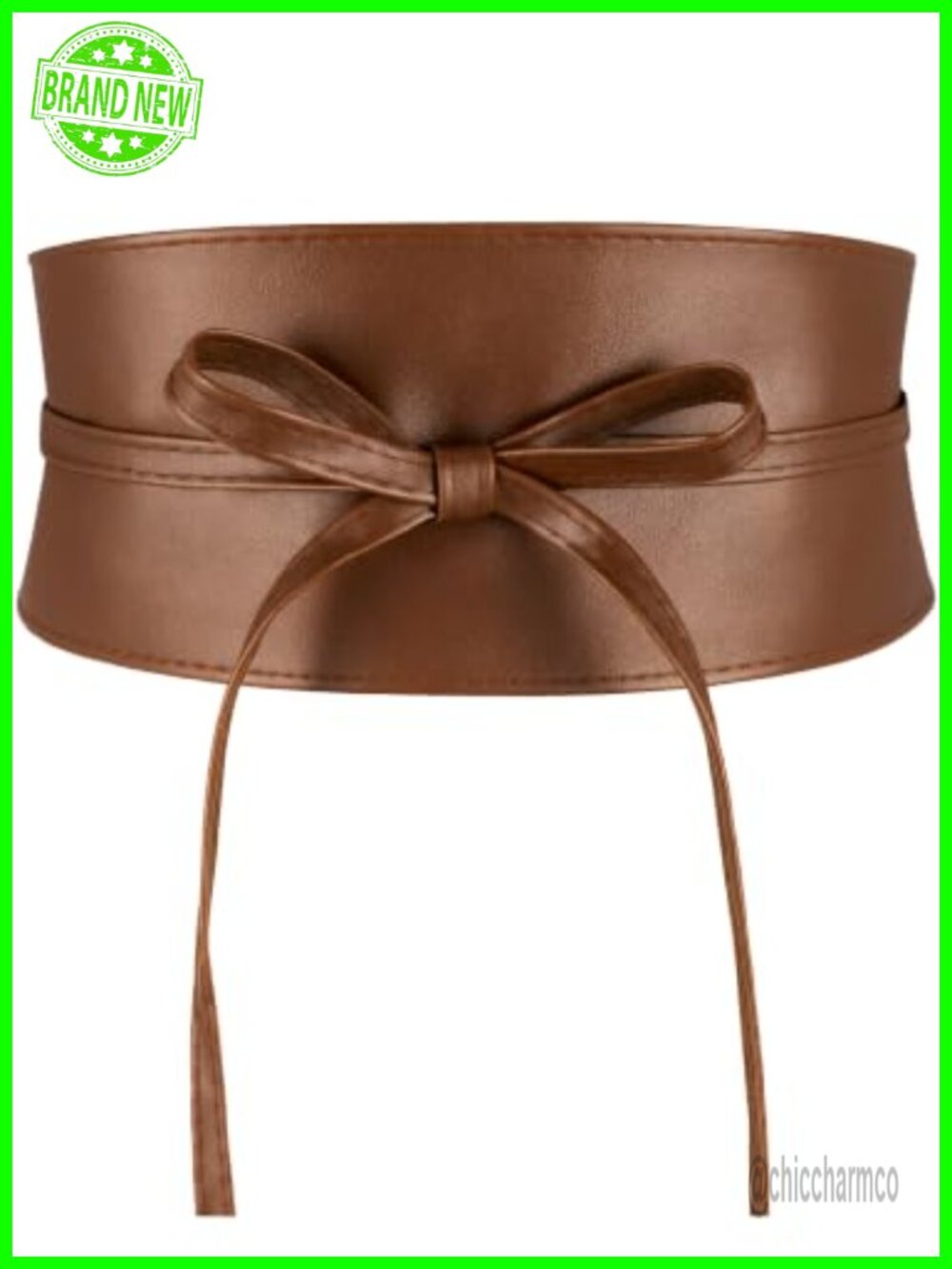 Wide Obi Belt Women Faux Leather Corset Waist Wrap Self Tie